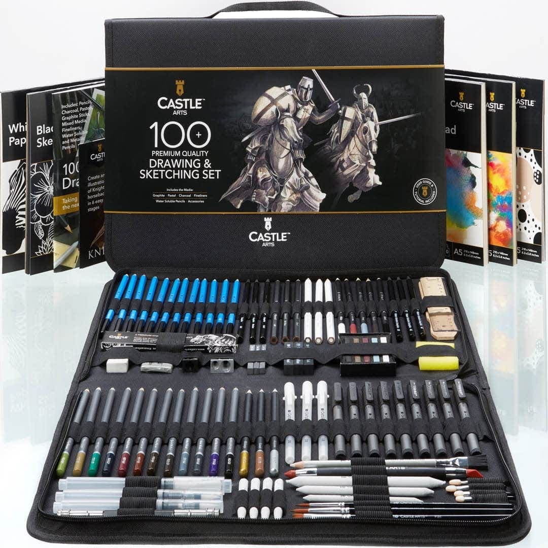 Castle Art Supplies Drawing and Sketching Set, 100 Pieces