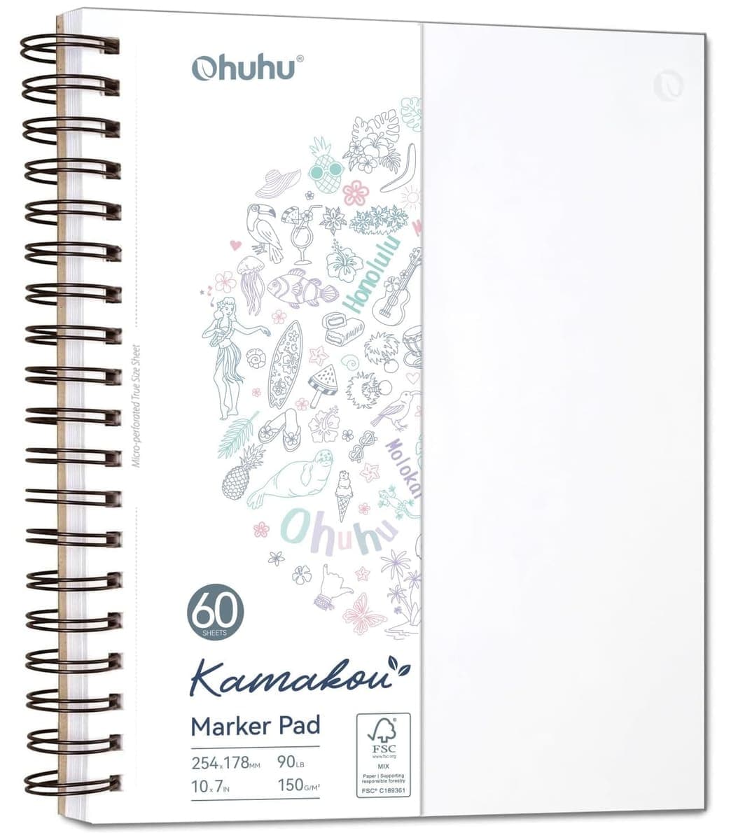 Ohuhu Double-Sided Marker Pad, 7 x 10 in, 60 Sheets