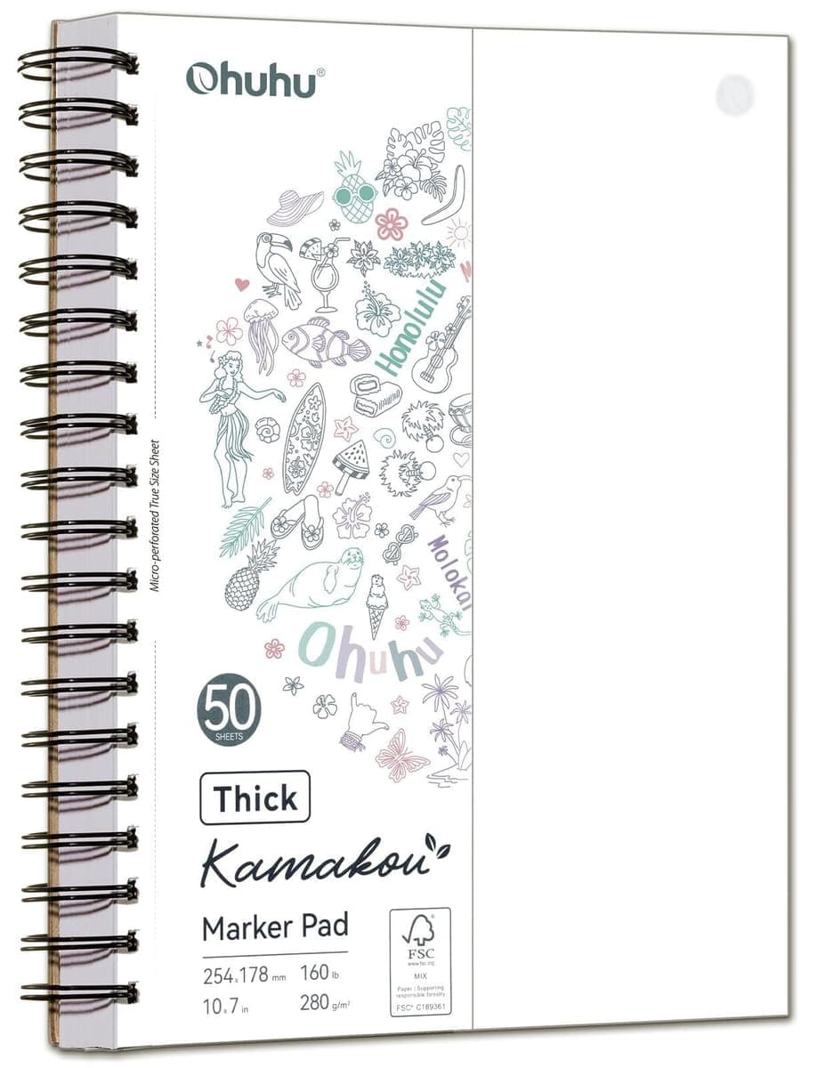 Ohuhu Double-Sided Marker Pad, 7 x 10 in, 50 Sheets