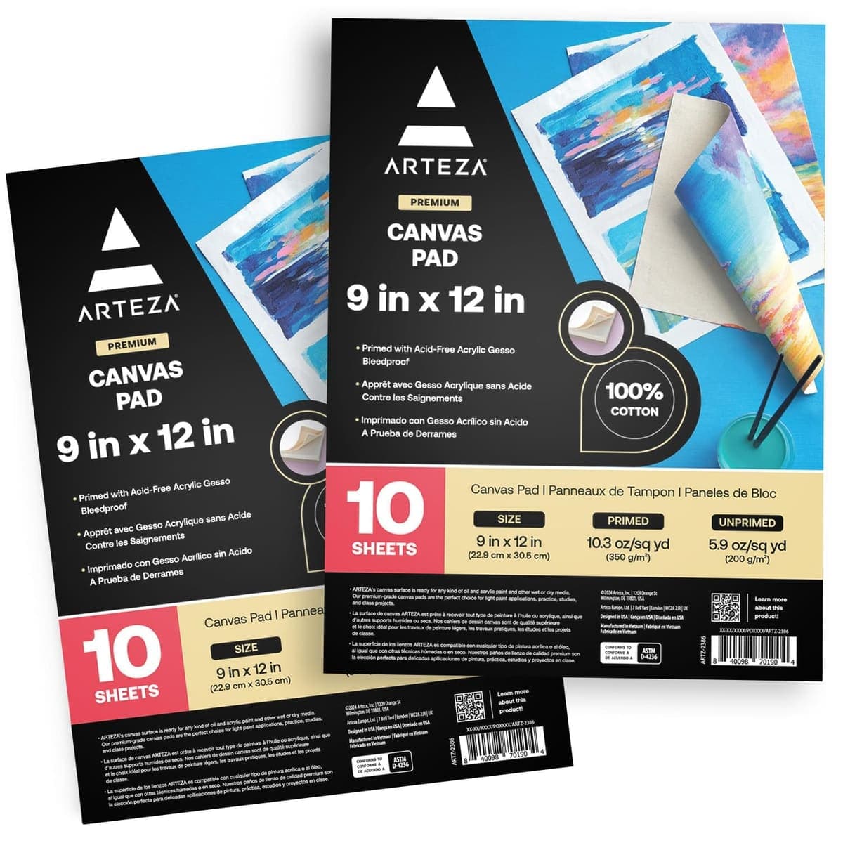 Arteza Canvas Paper Pad