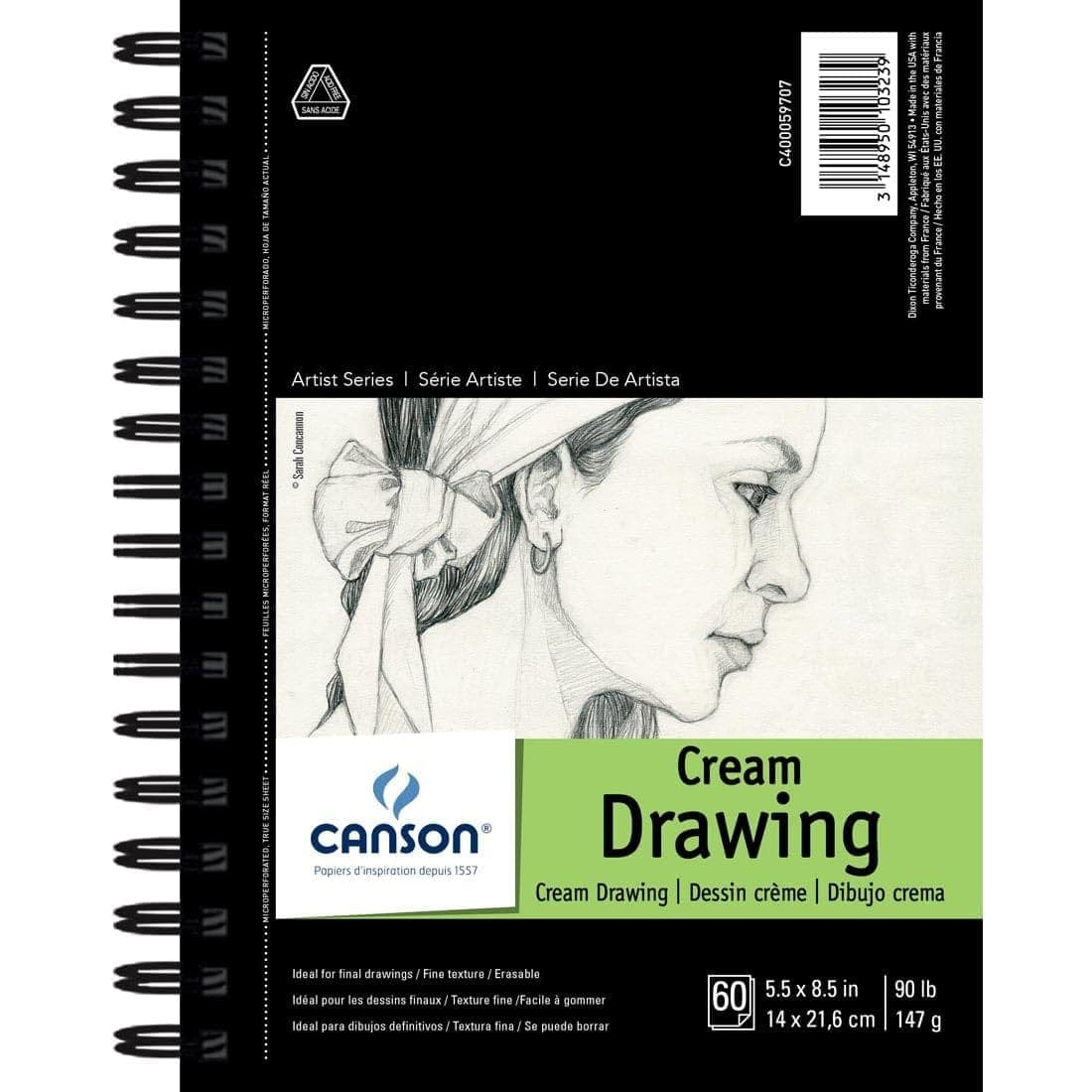 Canson Artist Series Cream Drawing Pad, 5.5 x 8.5 in