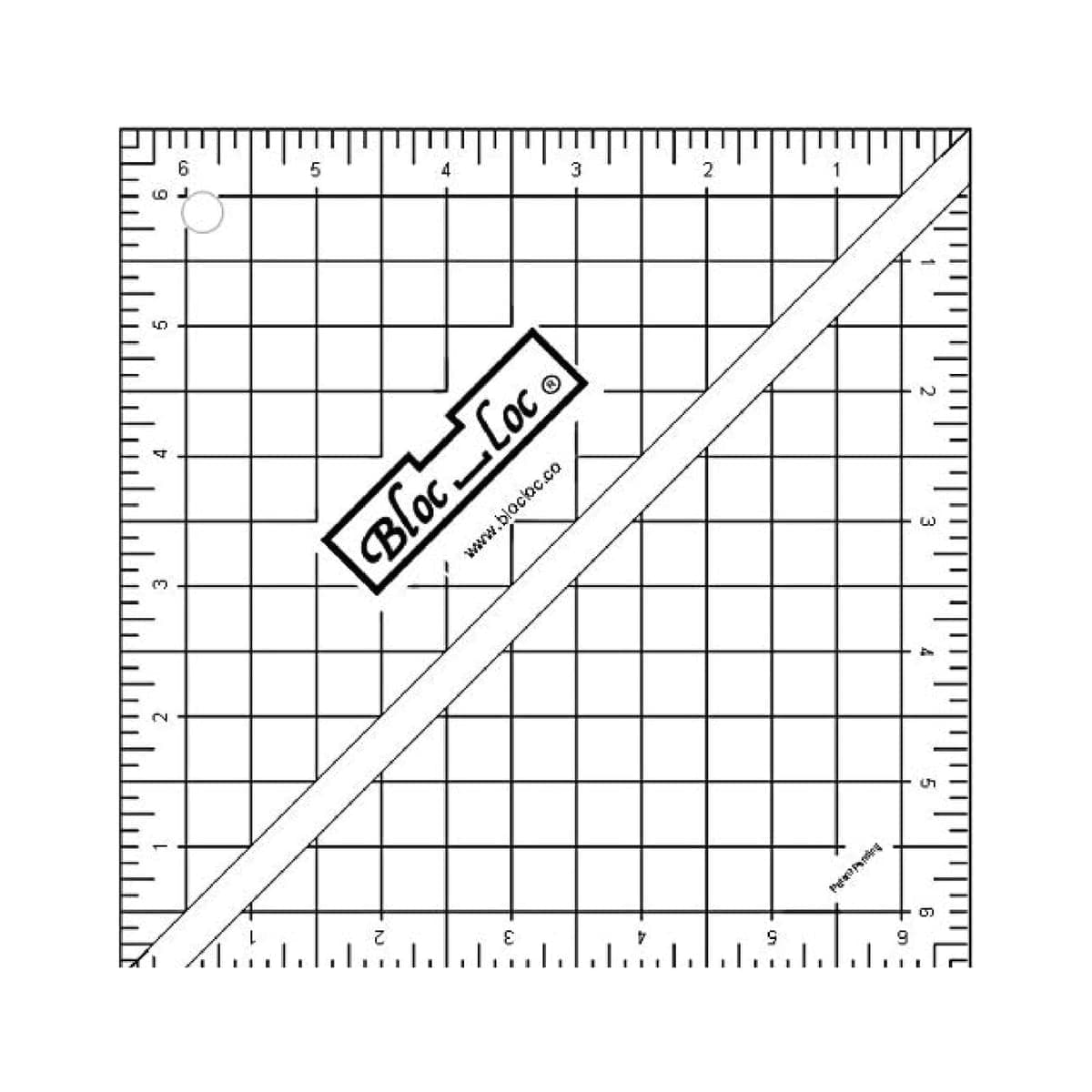 Bloc Loc 6.5 Inch Half Square Triangle Quilting Ruler