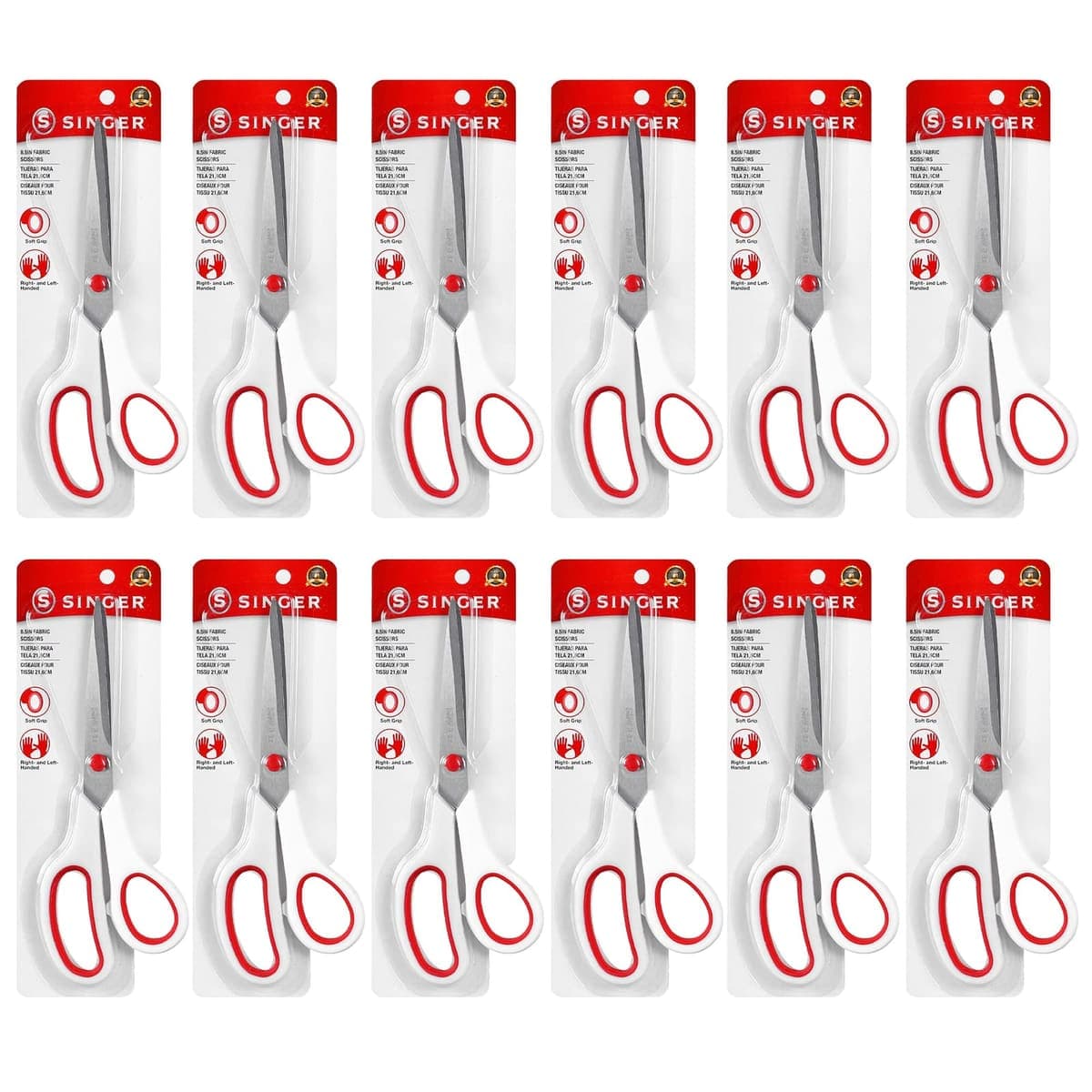 Singer 8.5 Inch Fabric Scissors, 12-Pack
