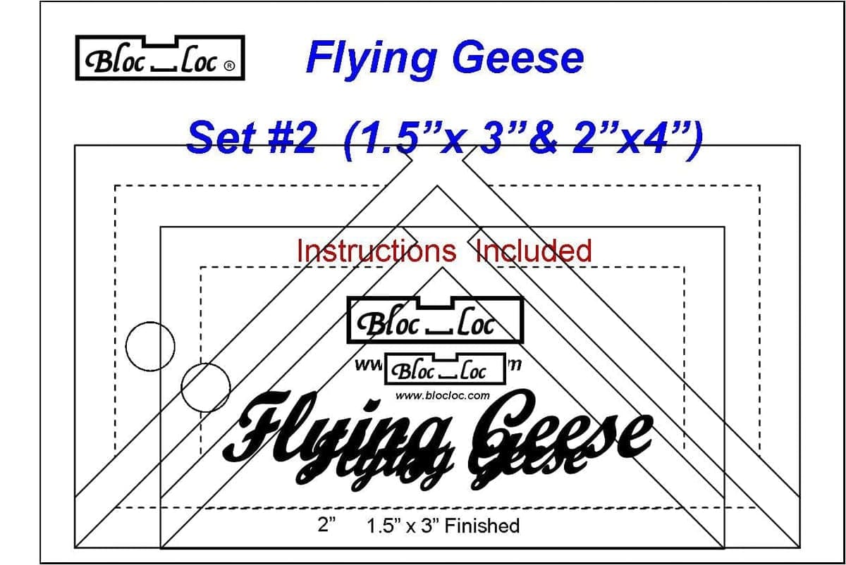 Bloc Loc Flying Geese Quilting Ruler Set #2