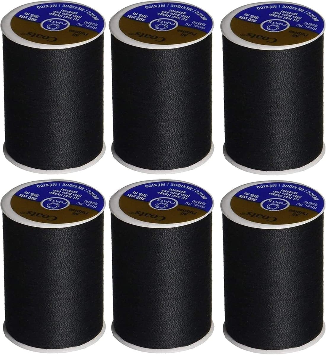 Coats & Clark All Purpose Sewing Thread, 400 Yards, 6-Pack
