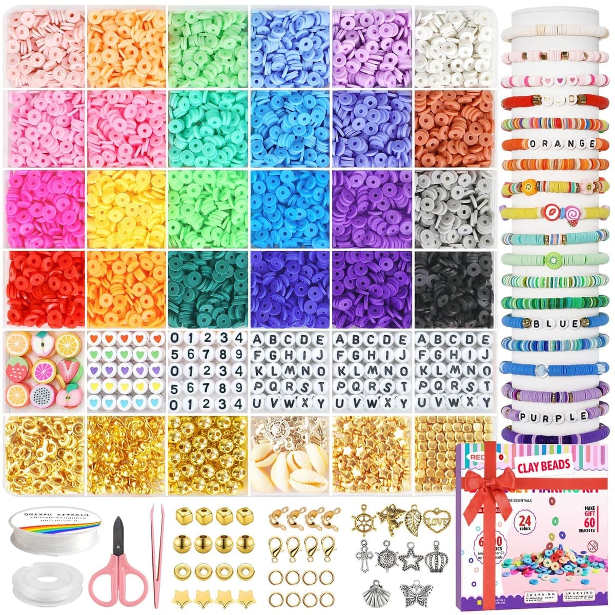 Redtwo Flat Clay Bead Bracelet Making Kit