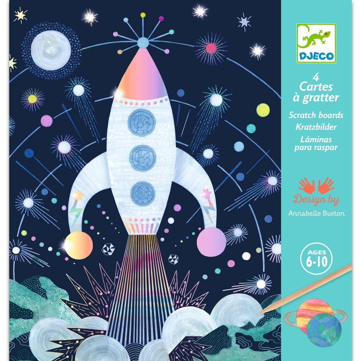Djeco Cosmic Mission Metallic Scratch Art Kit
